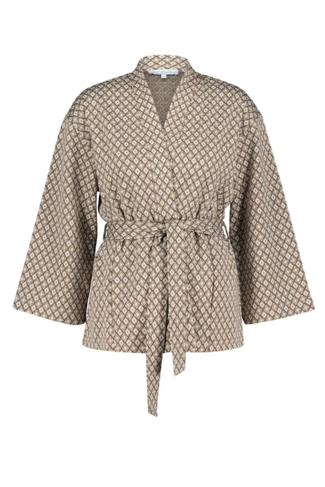 Red Button kimono multi jacquard